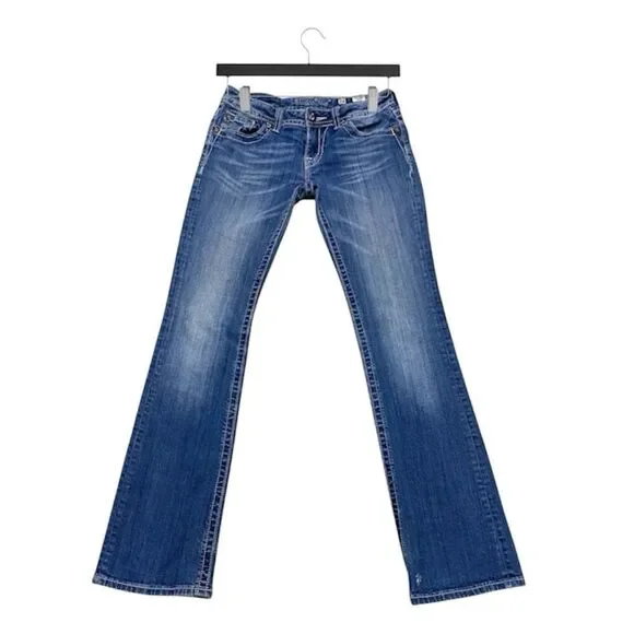 Miss Me Bootcut Jeans 28x34 Embellished back pockets Stretch Denim EUC - Picture 2 of 15